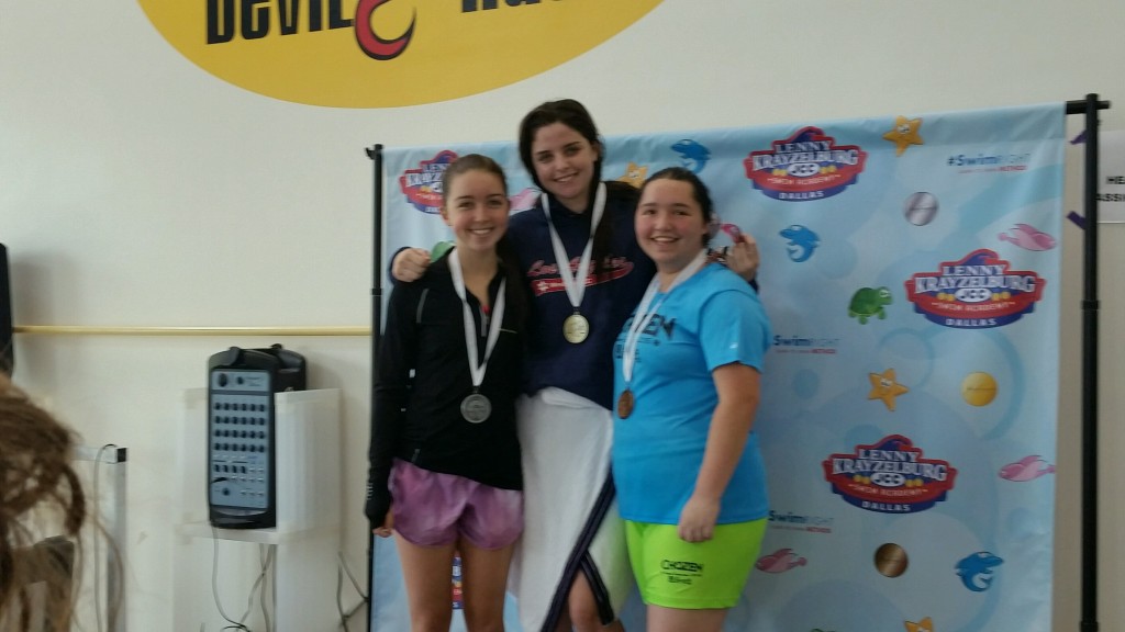 Alli getting her silver medal in swimming!