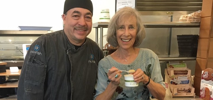 Judith S. (right) and Chef Roberto at Nourish Cafe