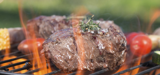 Beef steak on garden grill