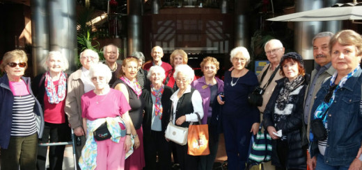 Seniors at Blackhawk Museum with Jo Kadis, center, in purple