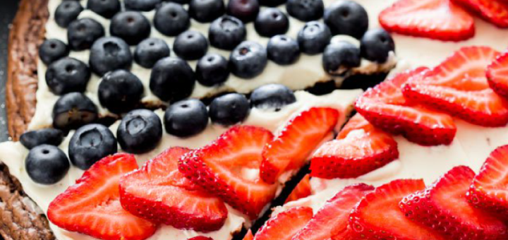 Red White and Blue Brownie Pizza from Jo Cooks, jocooks.com